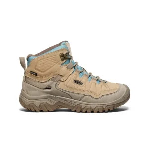 The Keen Targhee IV Mid Waterproof Hiking Boots – Women’s Safari/Reef Waters deliver rugged traction, ankle stability, and all-day hiking comfort.